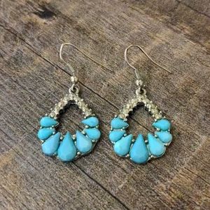 🔖3for$25 Silver Turquoise Teardrop Earrings Casual Formal